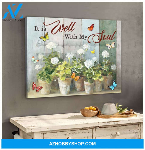 It is well with my soul Butterfly Canvas Wall Art, Wall Decor Visual Art