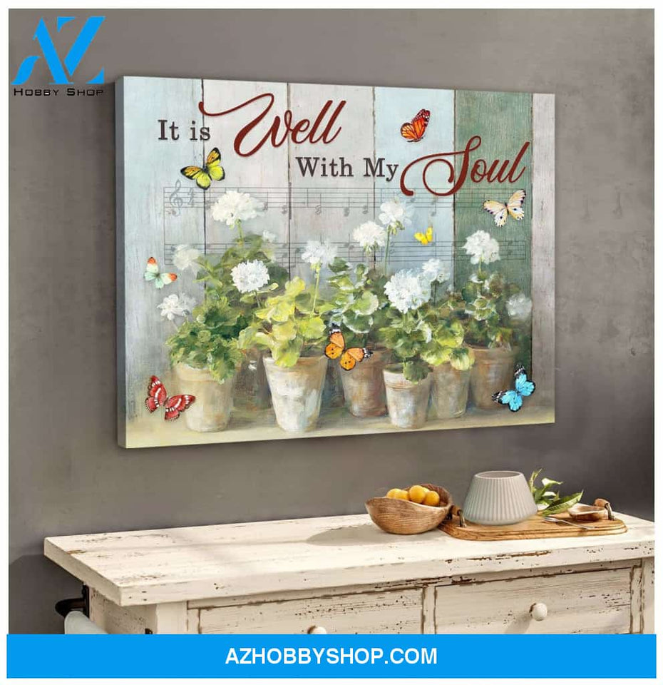 It is well with my soul Butterfly Canvas Wall Art, Wall Decor Visual Art