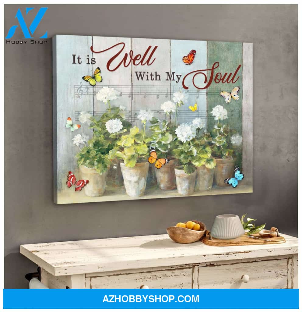 It is well with my soul Butterfly Canvas Wall Art, Wall Decor Visual Art