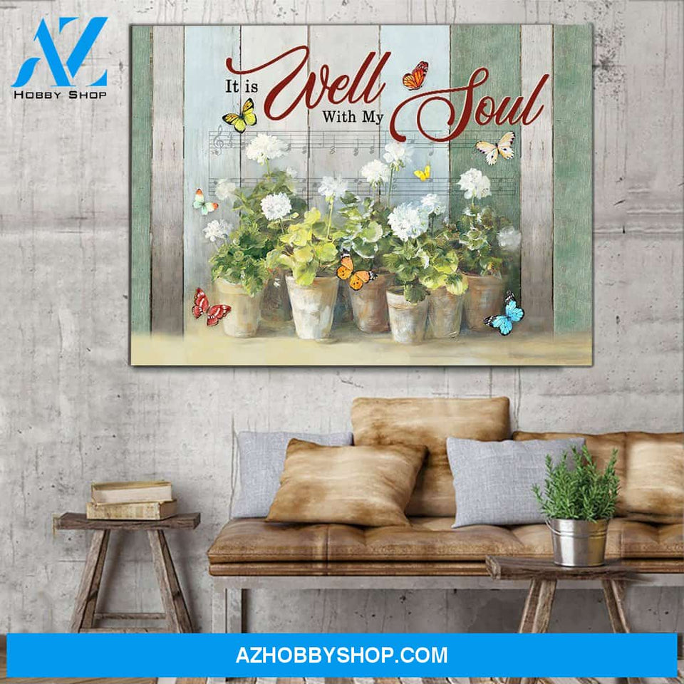 Eviral Store It Is Well With My Soul Butterfly Canvas Poster 2909