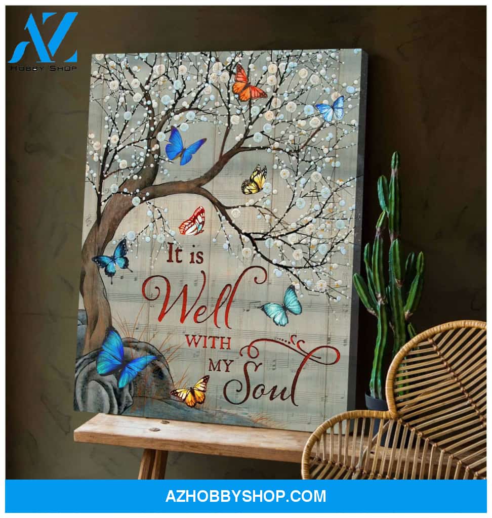 It Is Well With My Soul Butterfly Wall Art Canvas