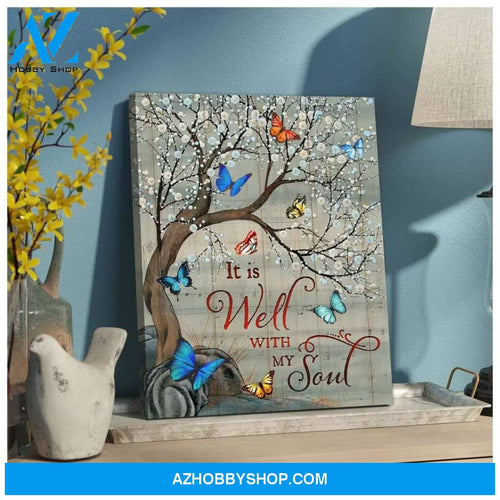 It Is Well With My Soul Butterfly Wall Art Canvas