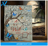 It Is Well With My Soul Butterfly Wall Art Canvas