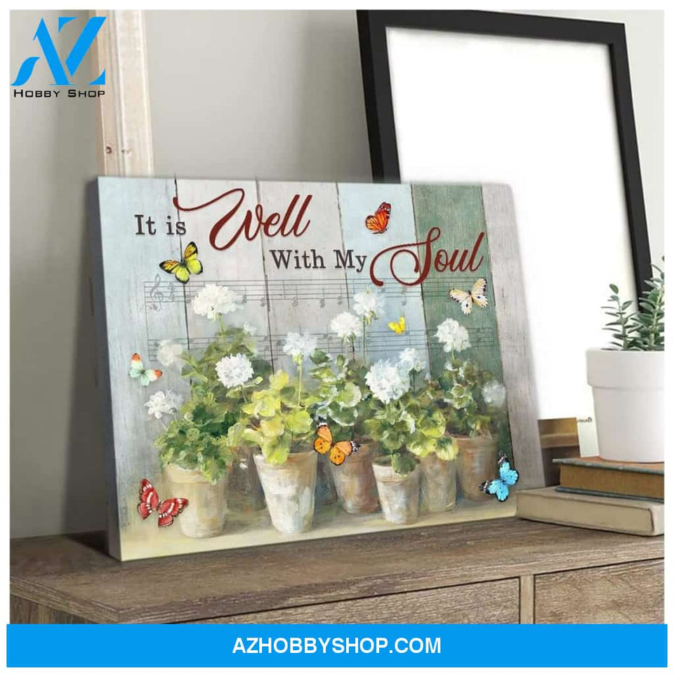 Zalooo It Is Well With My Soul Butterfly Wall Art Canvas