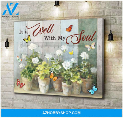 Zalooo It Is Well With My Soul Butterfly Wall Art Canvas