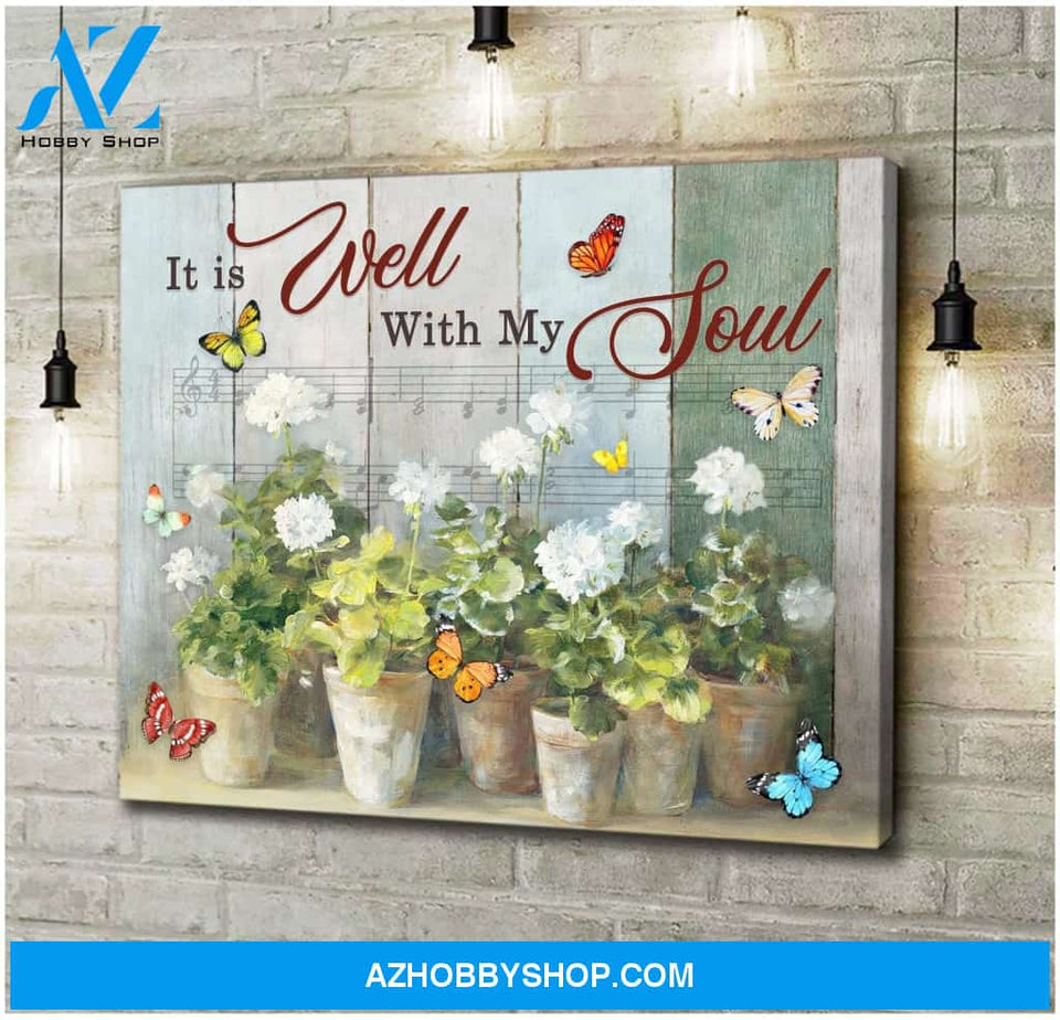 Zalooo It Is Well With My Soul Butterfly Wall Art Canvas