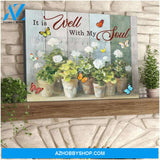 Zalooo It Is Well With My Soul Butterfly Wall Art Canvas