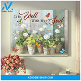 Zalooo It Is Well With My Soul Butterfly Wall Art Canvas