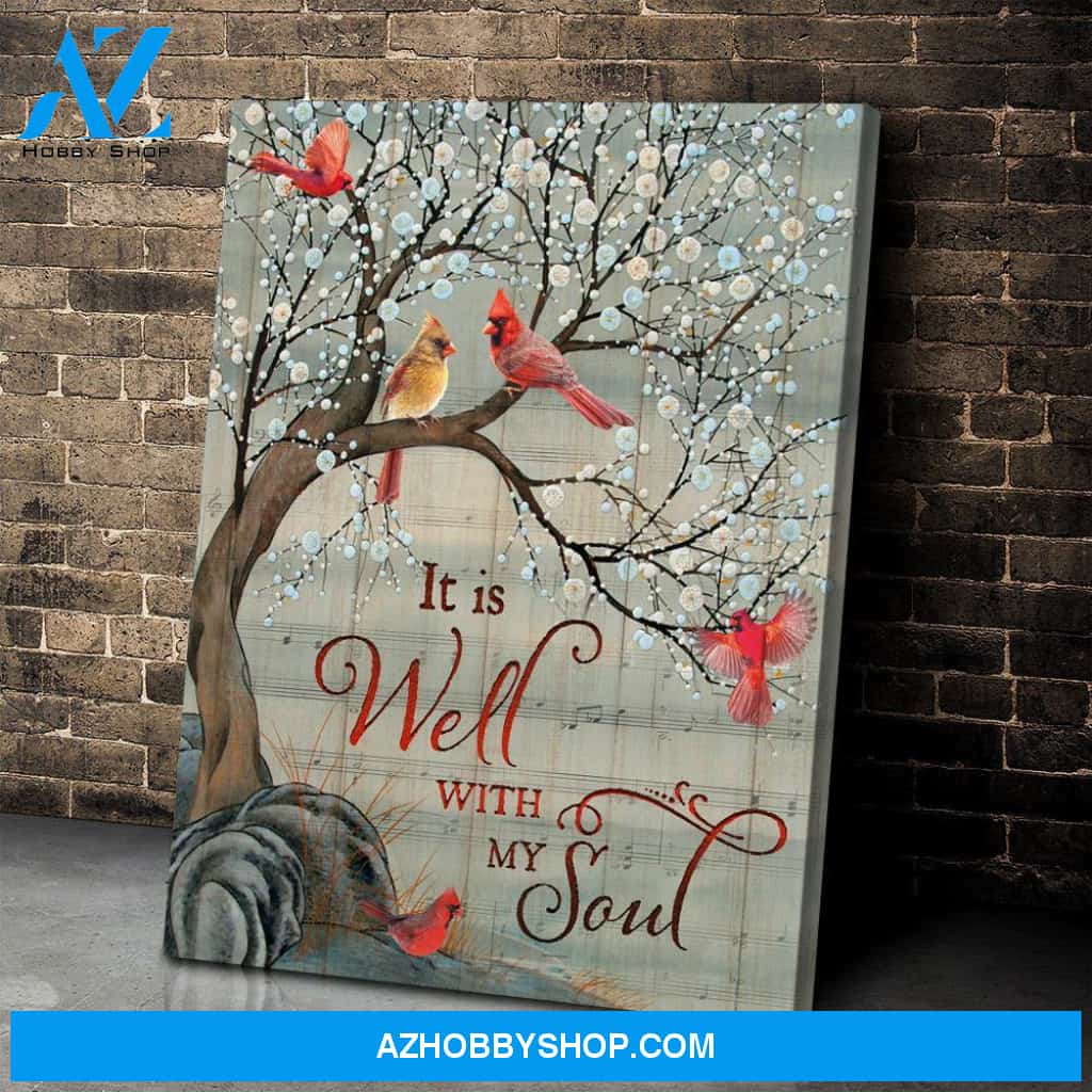 It Is Well With My Soul Cardinal Wall Art Canvas