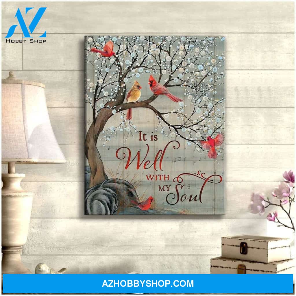 It Is Well With My Soul Cardinal Wall Art Canvas