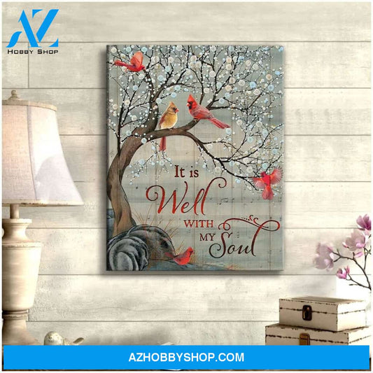 It Is Well With My Soul Cardinal Wall Art Canvas