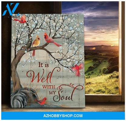 It Is Well With My Soul Cardinal Wall Art Canvas