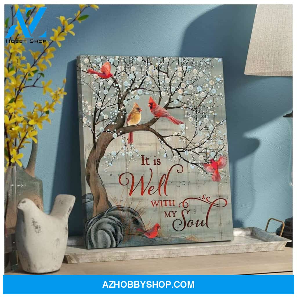 It Is Well With My Soul Cardinal Wall Art Canvas