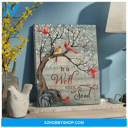 It Is Well With My Soul Cardinal Wall Art Canvas