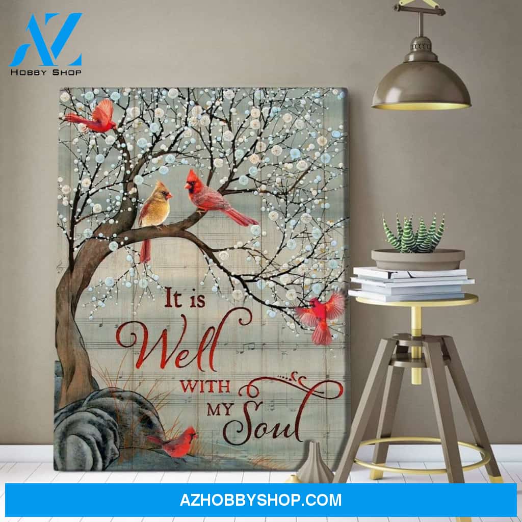 It Is Well With My Soul Cardinal Wall Art Canvas