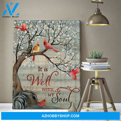 It Is Well With My Soul Cardinal Wall Art Canvas