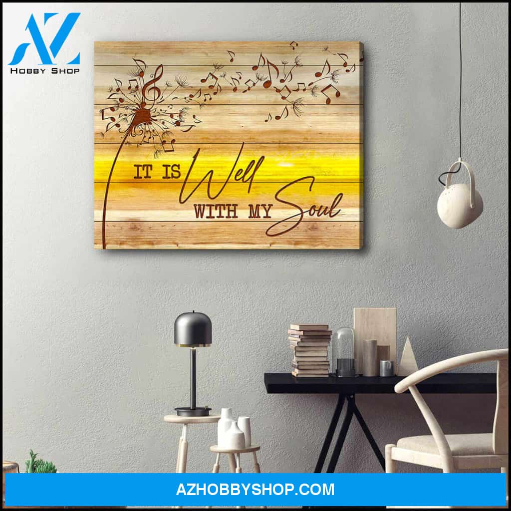 It Is Well With My Soul Dandelion Canvas Wall Art Decor