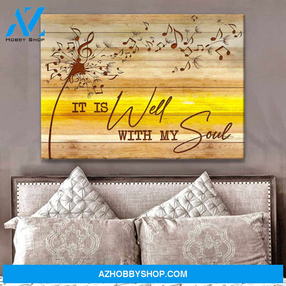 It Is Well With My Soul Dandelion Canvas Wall Art Decor