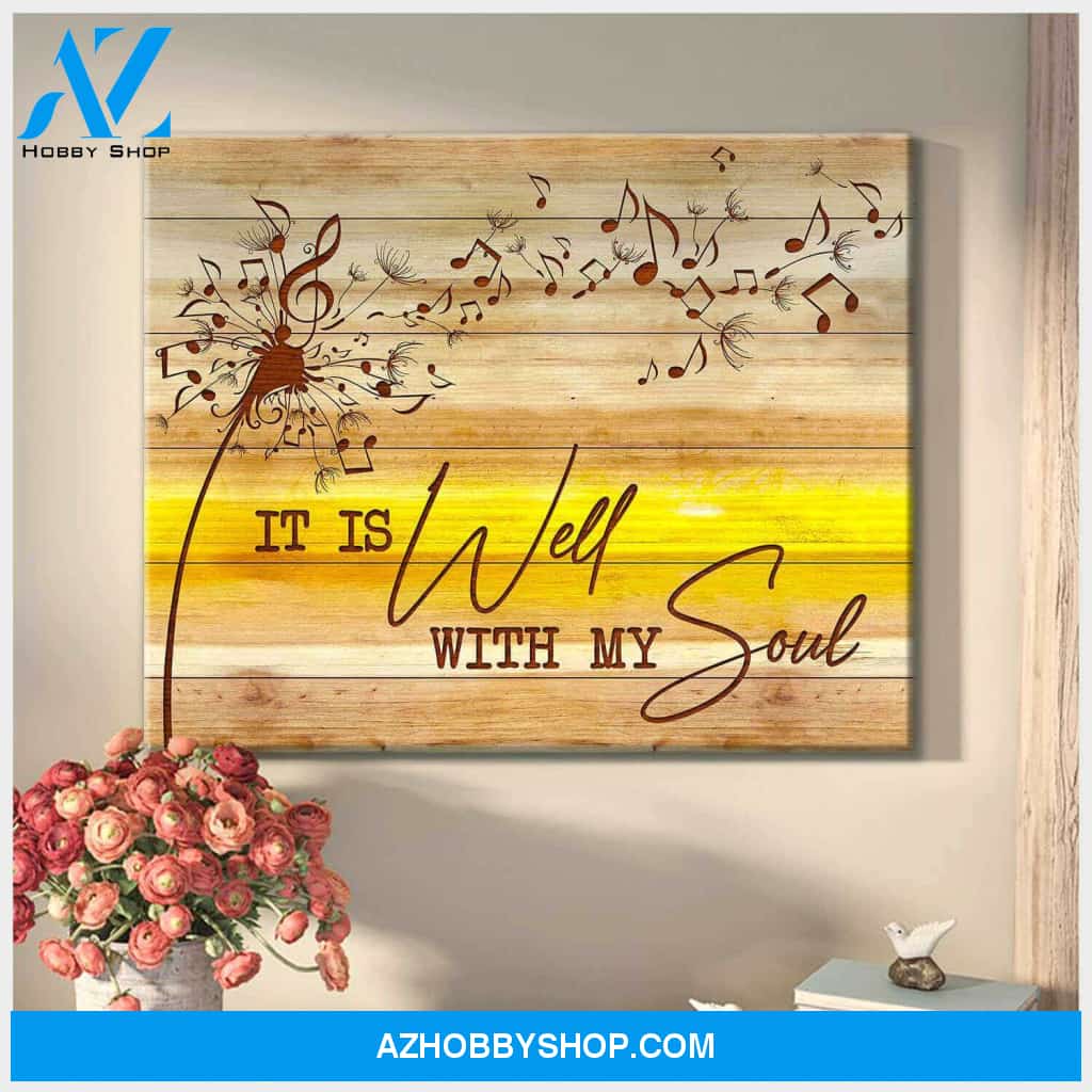 It Is Well With My Soul Dandelion Canvas Wall Art Decor