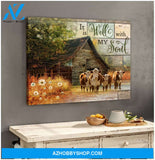 It is well with my soul Farm Hereford Cows Canvas Wall Art Decor