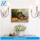 Ohcanvas It is well with my soul Farm Hereford Cows Canvas Wall Art Decor