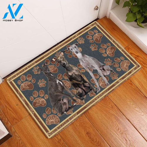 Italian Greyhound Floral Paw - Dog Doormat Welcome Mat House Warming Gift Home Decor Gift for Dog Lovers Funny Doormat Gift Idea