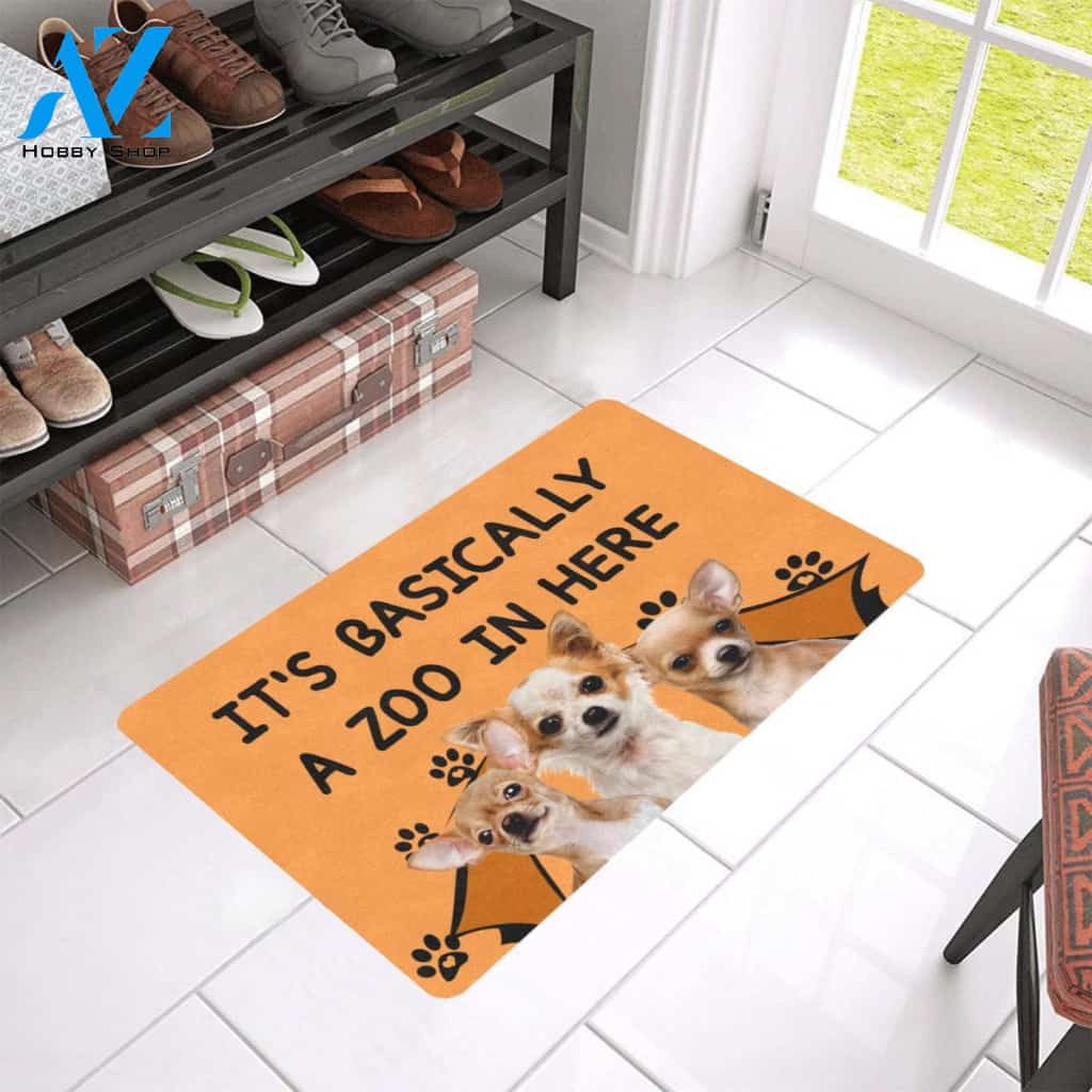 It's Basically A Zoo In Here Doormat Welcome Mat Housewarming Gift Home Decor Funny Doormat Gift For Dog Lovers Gift For Halloween Christmas