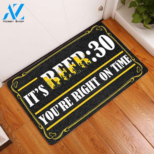 Personalized Name Family House It'S Beer:30, You'Re Right On Time - Beer Doormat Welcome Mat House Warming Gift Christmas Gift Decor