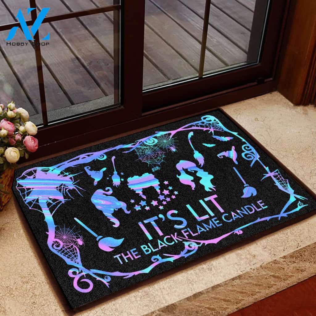 It's Lit The Black Flame Candle Pattern Doormat Welcome Mat House Warming Gift Home Decor Funny Doormat Gift Idea