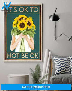 It's OK To Not Be OK Poster, Mental Health Awareness Canvas And Poster, Wall Decor Visual Art