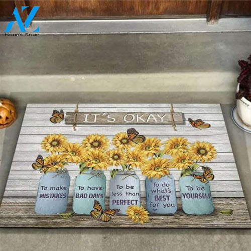It's Okay Sunflower Doormat | Welcome Mat | House Warming Gift