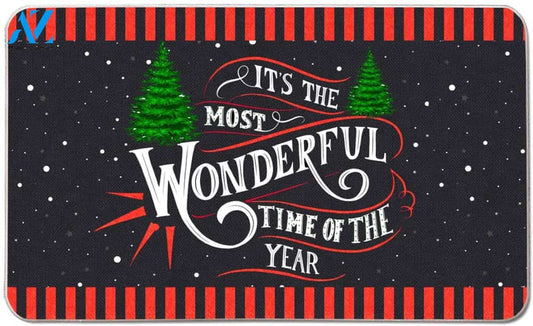 It's The Most Wonderful Time Of The Year Doormat Indoor And Outdoor Mat Entrance Rug Sweet Home Decor Housewarming Gift Gift Friend Family Christmas Holiday