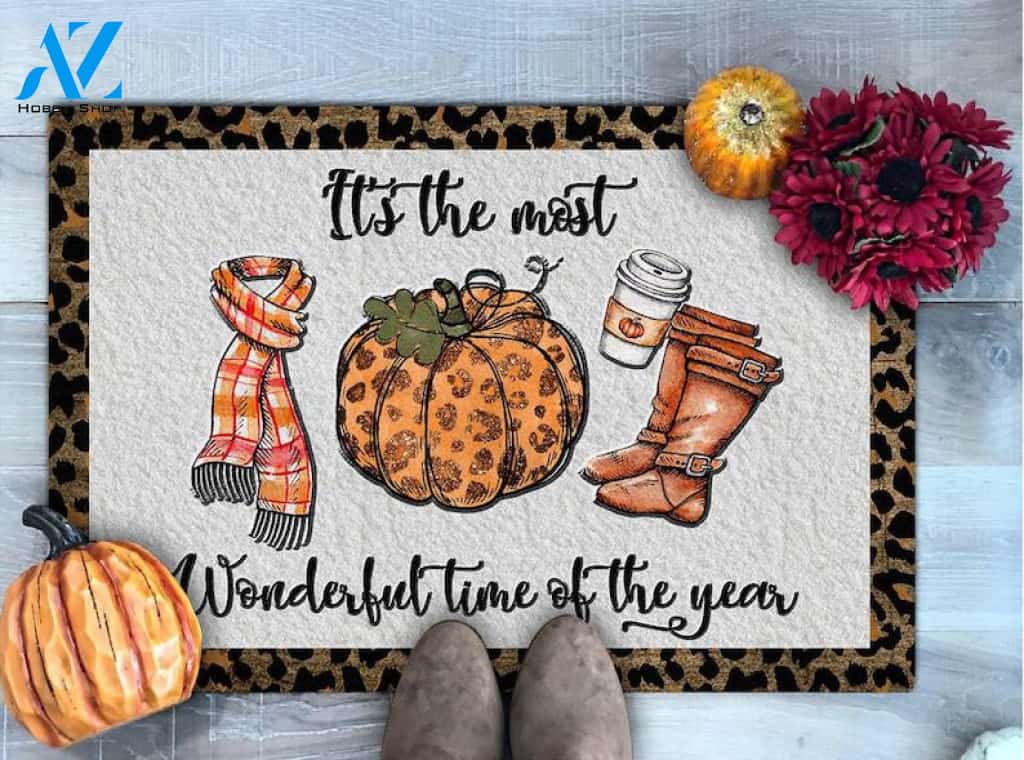 It's The Most Wonderful Time of The Year Doormat Welcome Mat Housewarming Gift Home Decor Funny Doormat Gift For Thanksgiving Halloween Christmas