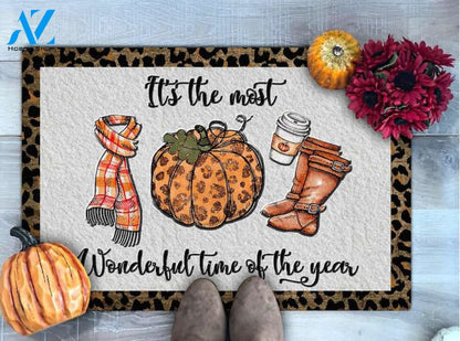 It's The Most Wonderful Time of The Year Doormat Welcome Mat Housewarming Gift Home Decor Funny Doormat Gift For Thanksgiving Halloween Christmas
