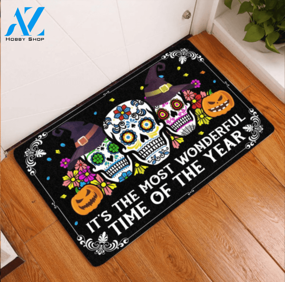 It's The Most Wonderful Time Of The Year Halloween Doormat Welcome Mat Housewarming Gift Home Decor Funny Doormat Gift For Friend Halloween Day Gift
