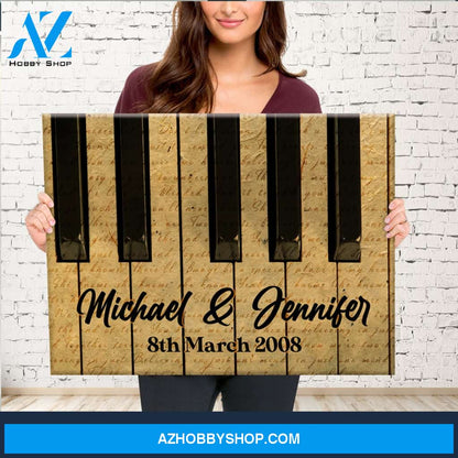 Ivory Anniversary Names Premium Canvas