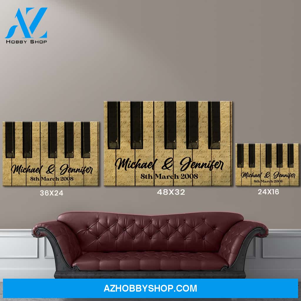 Ivory Anniversary Names Premium Canvas