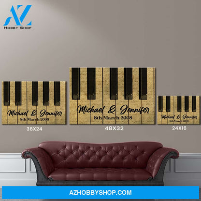 Ivory Anniversary Names Premium Canvas