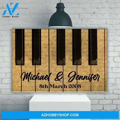 Ivory Anniversary Names Premium Canvas