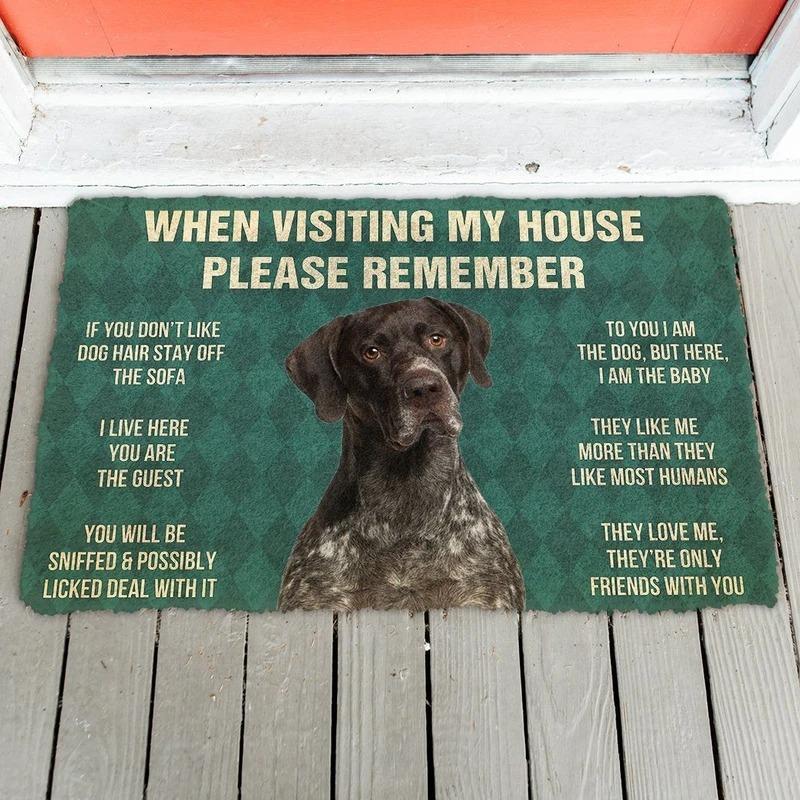 German Shorthaired Pointer House Rules Doormat | Colorful | Size 8x27'' 24x36''