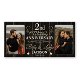 2 Year Anniversary Custom Canvas Print, 2nd Wedding Anniversary Gift