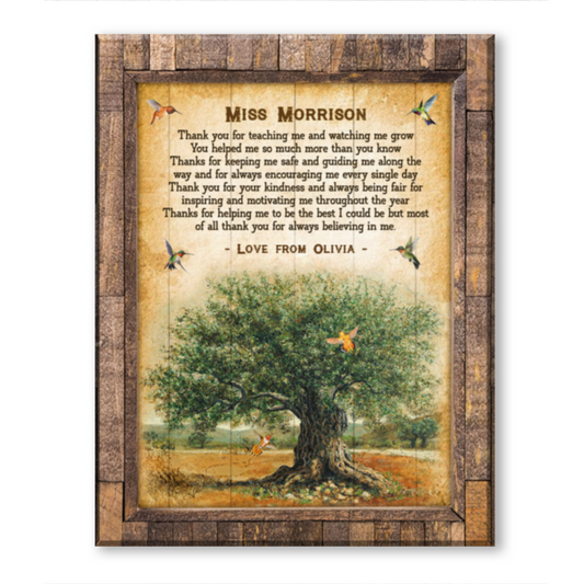 Thank You Gift For Teacher, Teacher Appreciation Gift From Student, Teacher Gifts, Tree Wall Art