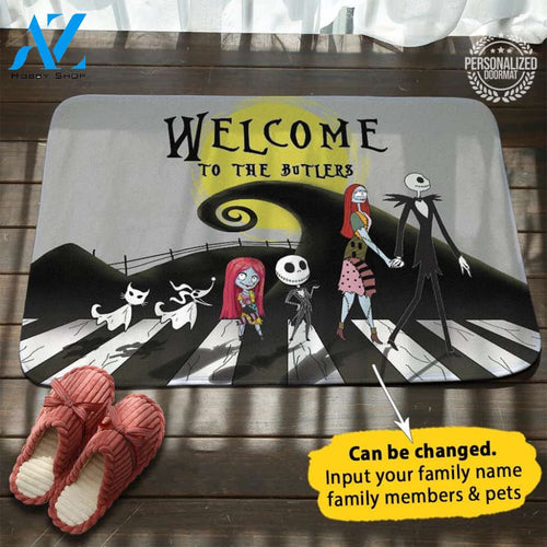 Jack And Sally Personalized Doormat