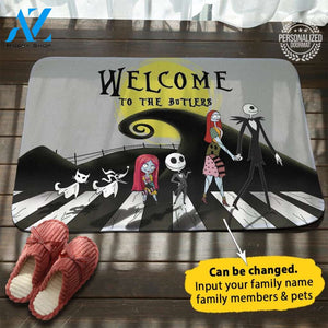 Jack And Sally Personalized Doormat