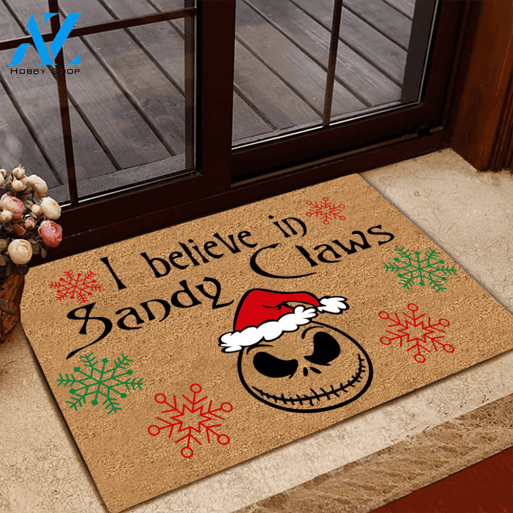 Jack, Christmas Doormat I Believe In Sandy Claws | Welcome Mat | House Warming Gift
