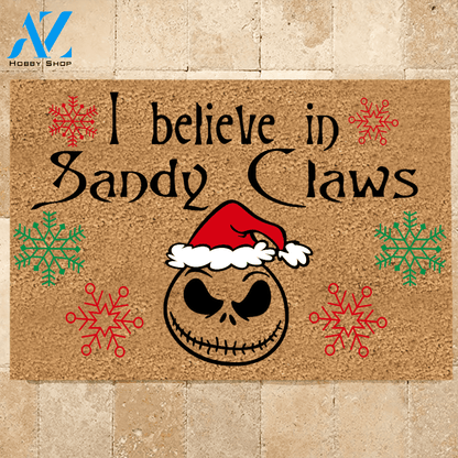 Jack, Christmas Doormat I Believe In Sandy Claws | Welcome Mat | House Warming Gift