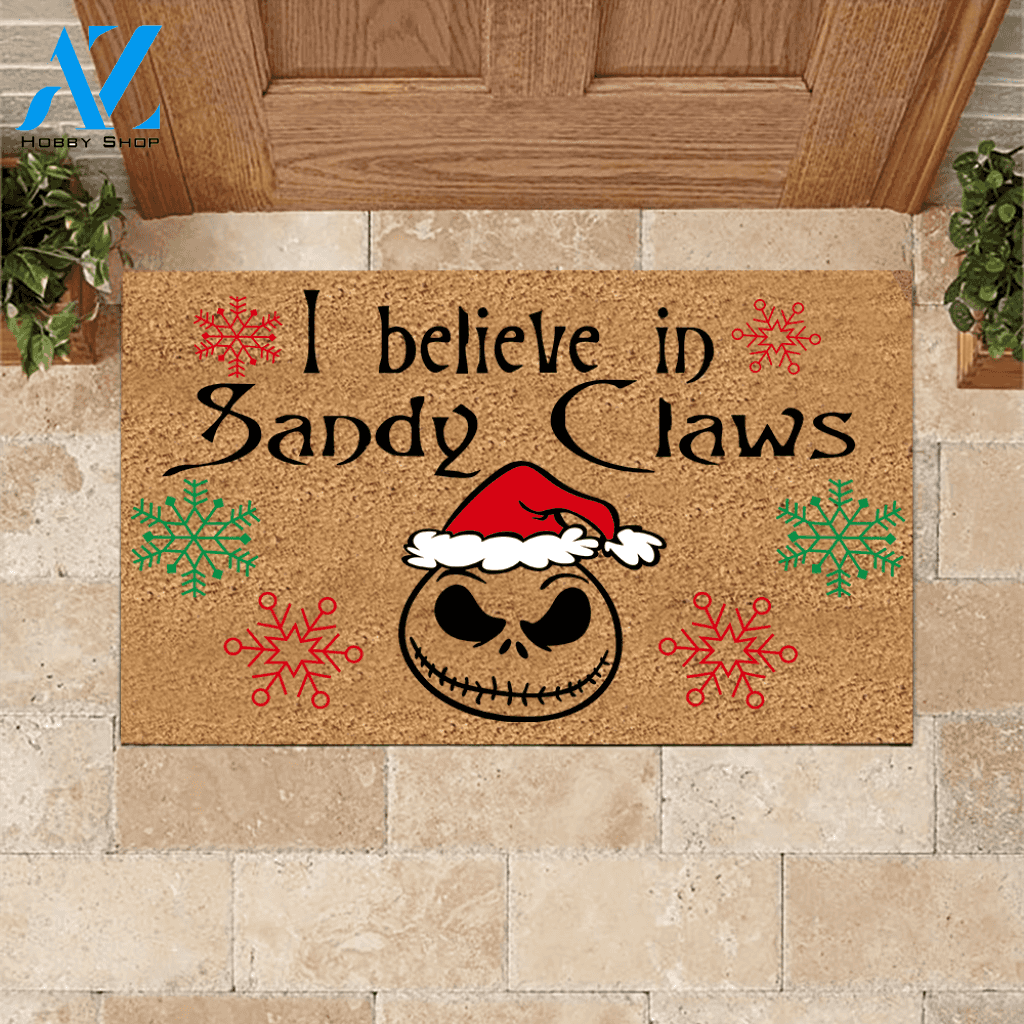 Jack, Christmas Doormat I Believe In Sandy Claws | Welcome Mat | House Warming Gift
