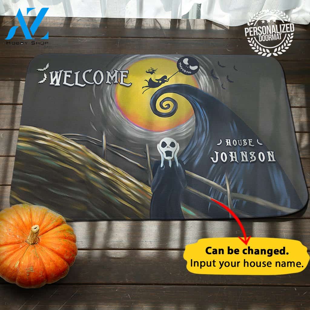 Jack Halloween Personalized Name Doormat