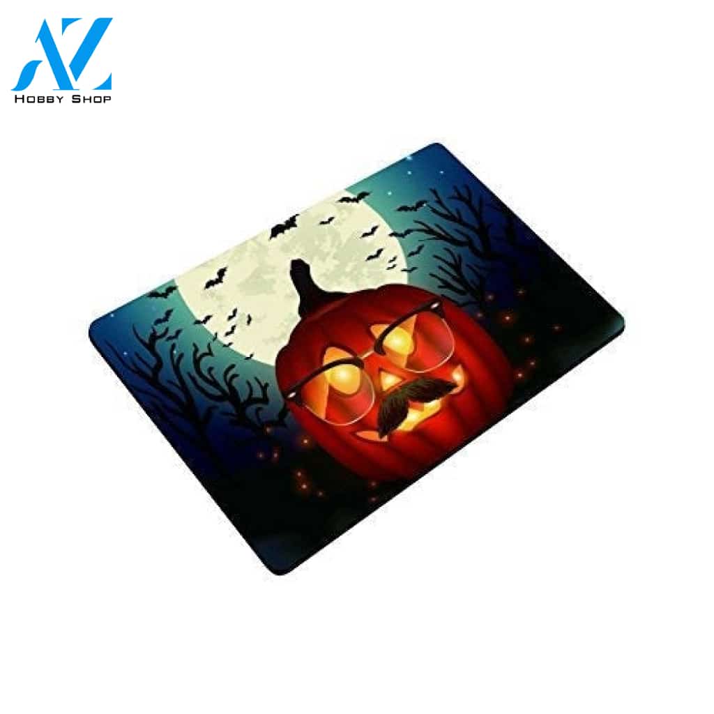 Jack-O-lantern Pumkin Moon Night Halloween Doormat Indoor and Outdoor Mat Entrance Rug Funny Home Decor Closing Gift Gift for Friend Family Gift Idea