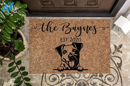 Jack Russell Dog Funny Dog Custom Name & Year Doormat